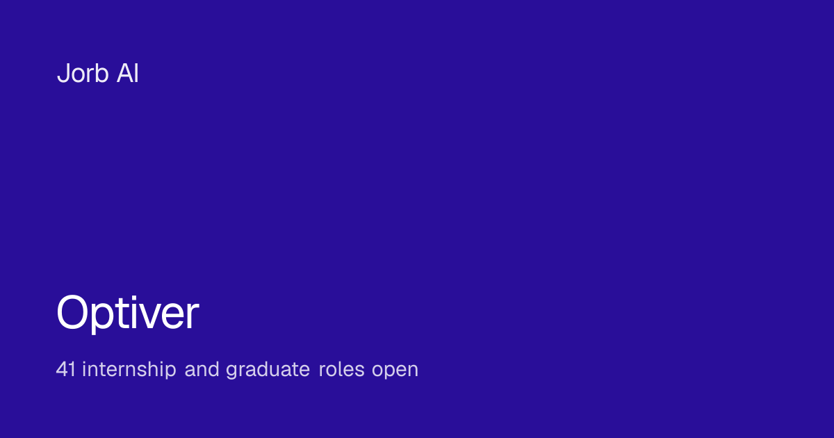 Optiver internships and graduate programmes: 41 open now