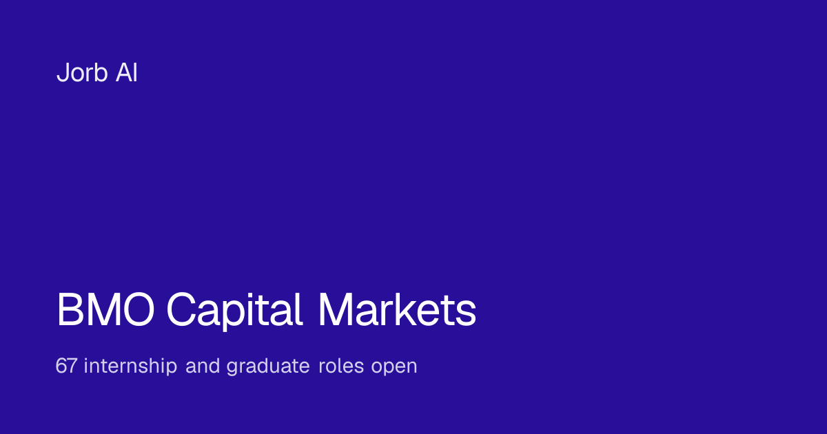 BMO Capital Markets internships and graduate programmes: 67 open now